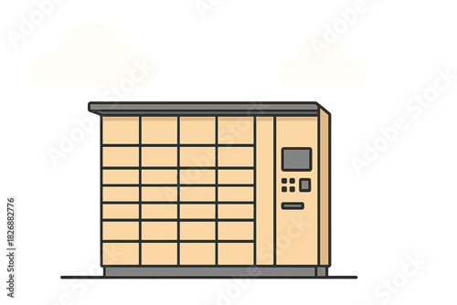 Modern automated package delivery station with multiple compartments for convenient customer pickup