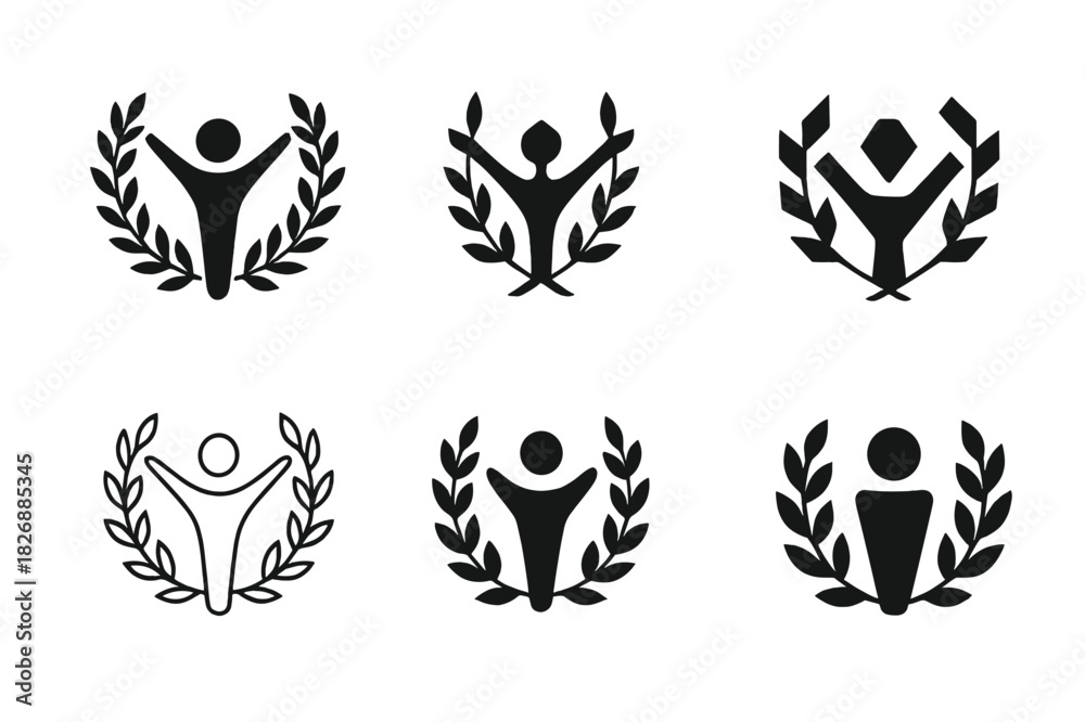 Obraz premium Civil Rights Logos. Civil rights. Icon set. Set Logo of civil rights: universal human rights emblem. harmonious logo variations of the same emblematic concept,