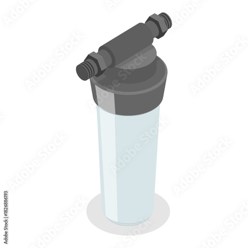 3D Isometric Flat Vector Illustration of Water Filters, Safe Drinking Water, Removing Impurities. Item 1