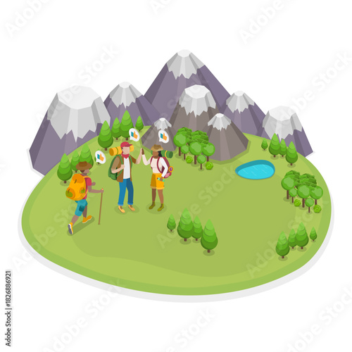 3D Isometric Flat Vector Illustration of Healthy Activities and Lifestyle, Sprint, Jogging. Item 3