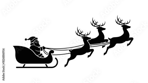 Santa Claus riding his sleigh pulled by reindeer, a classic symbol of Christmas spirit and holiday cheer