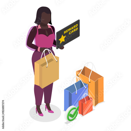 3D Isometric Flat Vector Illustration of Loyalty Program, Cashback or Money Back. Item 3