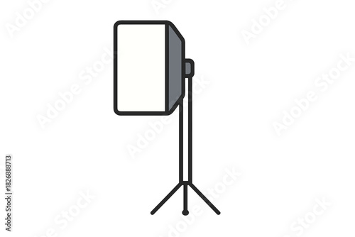 Studio softbox light on tripod stand for professional photography and video