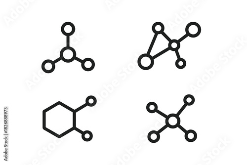 Abstract concepts of connection, structure, data networking, and molecular bonds