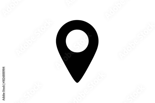 Universal map pointer symbol indicating geographical position or destination