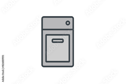 Modern compact kitchen appliance with simple controls and handle slot design