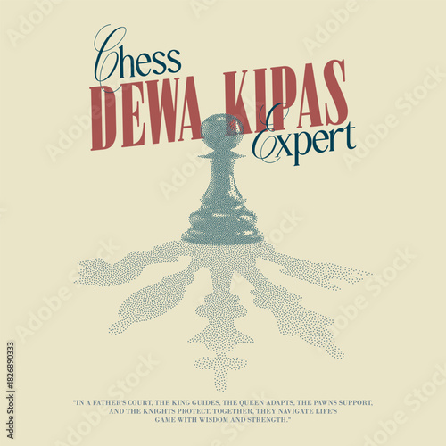 Urban Style Chess Typography Modern abstract design, Chessboard retro halftone dot pattern T-Shirt Design, modern art painting, Urban Streetwear T-shirt Design, Graphic Tee Print Art Collection