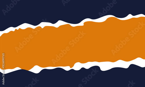 Abstract vector background illustration featuring a torn, ripped paper texture with a blank grunge design frame and vintage orange cardboard decoration edge