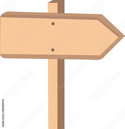 wooden arrow direction signpost illustration on white background