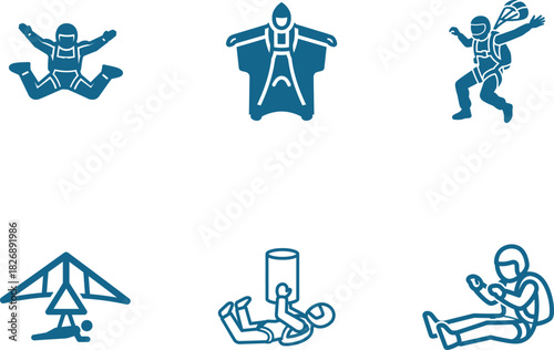 concept featuring skydiving hang gliding and wingsuit flying representing adventur