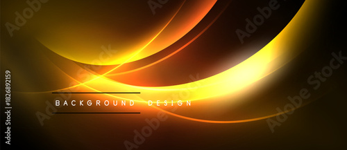Abstract golden waves, dynamic curves, dark background. Elegant design, modern aesthetic, glowing lines create visual interest.