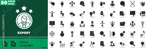 Expert Solid Editable Icons set