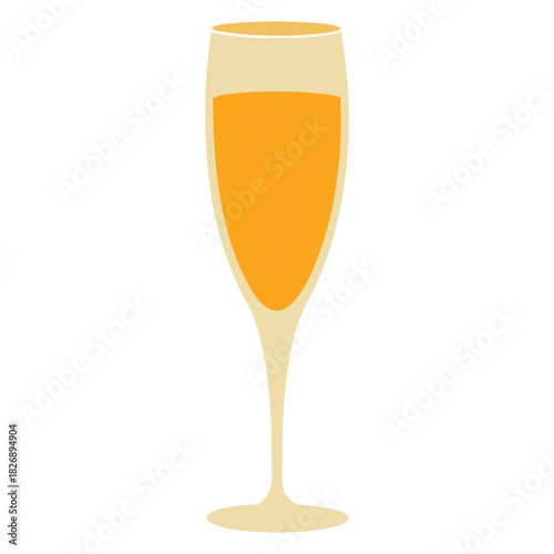 Two crystal glasses of golden champagne, one isolated and one with a pair, for celebration toast