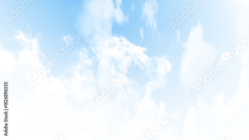 Sky Blue, Cloud Background, Horizon Summer Clear Sky, Vector landscape nature sunrise in Winter, Spring  banner white clouds.
