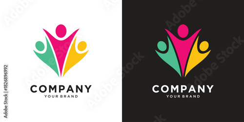 People community group logo icon design