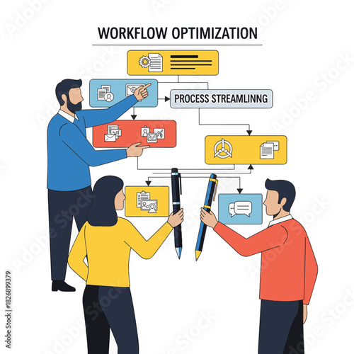 Team of professionals working together to optimize workflow and streamline processes effectively