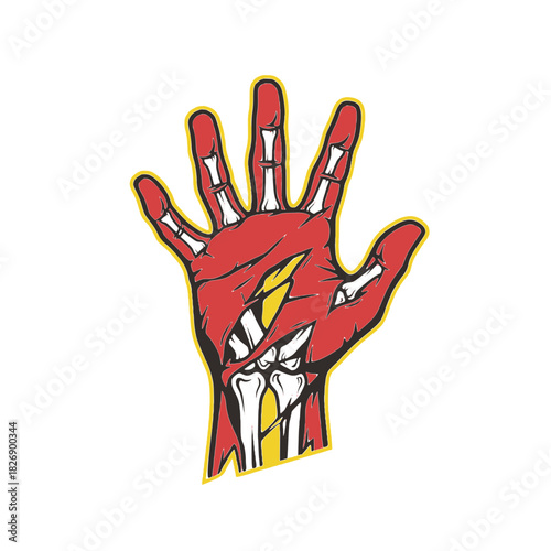 Ripped Hand Bone Punk Vector