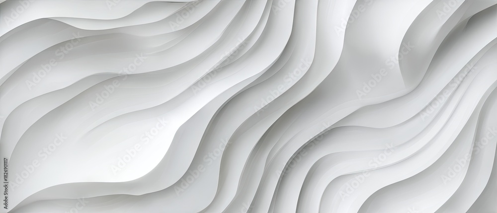 Fototapeta premium Abstract white wavy pattern design for seamless backgrounds, banners, or presentations on wall textures