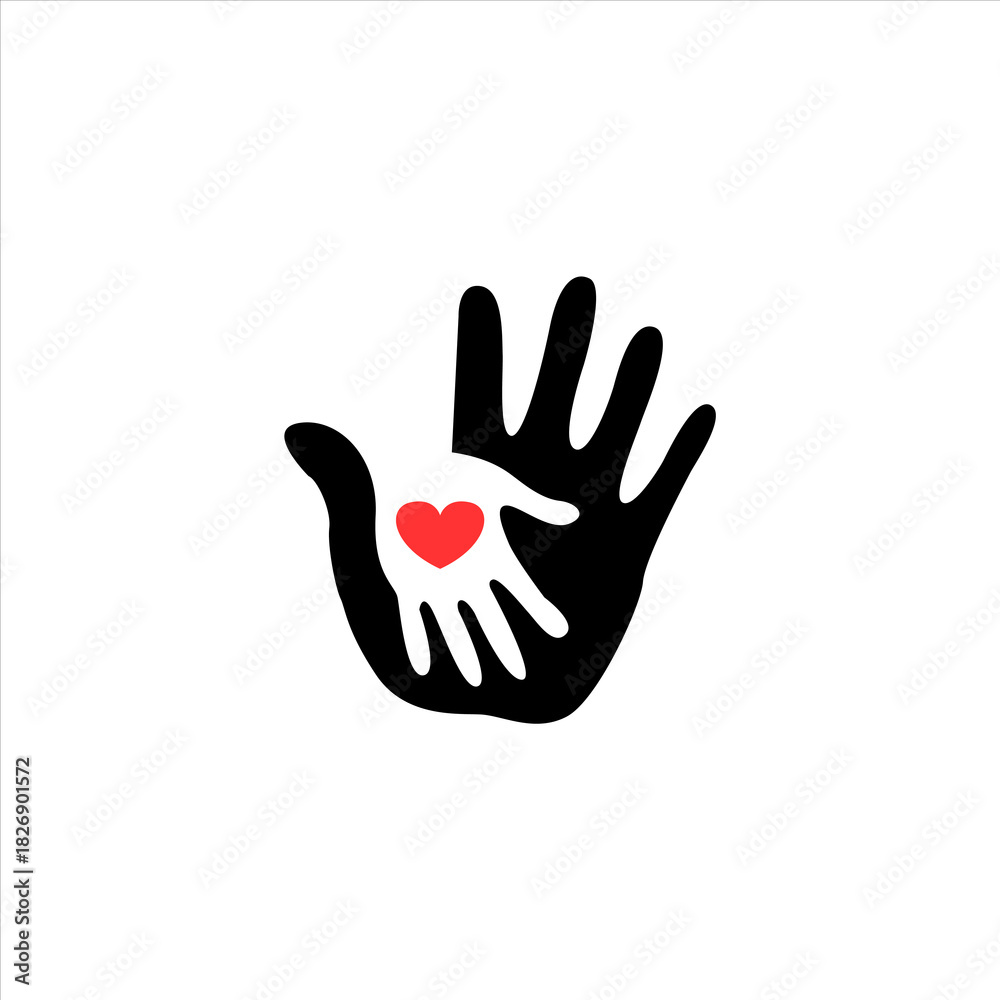 Obraz premium A symbolic representation of care, support, and unity, featuring hands and a heart.