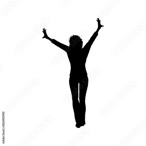 Embracing Freedom Silhouette: A silhouetted figure extends their arms towards the sky, embodying liberation and unbound potential.