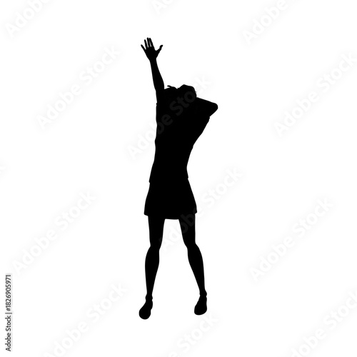 Silhouette of a Dancing Woman: A graceful silhouette of a woman in motion, arms raised in a dance of joy and freedom, offering an evocative image that highlights rhythm and movement.