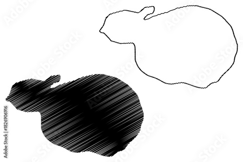 Eva-Liv island (Russia, Russian Federation, Franz Josef Land archipelago) map vector illustration, scribble sketch Yeva-Liv map