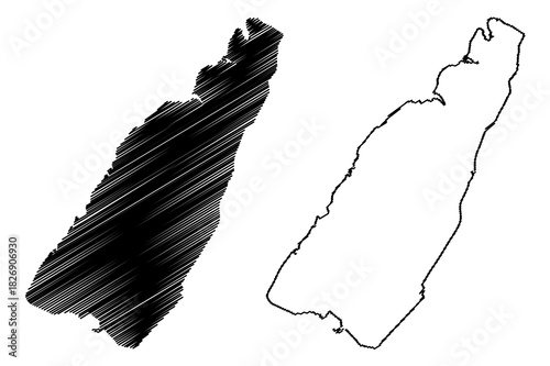 Eglinton island (Canada, Northwest Territories, North America, Canadian Arctic Archipelago) map vector illustration, scribble sketch Eglinton map