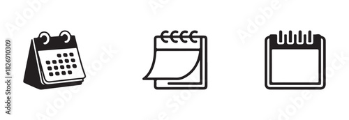 Vector calendar icon, calendar symbol, containing date, schedule, month, week and event icons, vector illustration EPS 10.