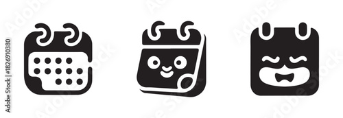 Calendar icon or logo sign symbol, weekly calendar icon, outline set of calendar, calendar icon, vector illustration EPS 10.