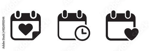 Vector calendar icon, calendar symbol, containing date, schedule, month, week and event icons, vector illustration EPS 10.
