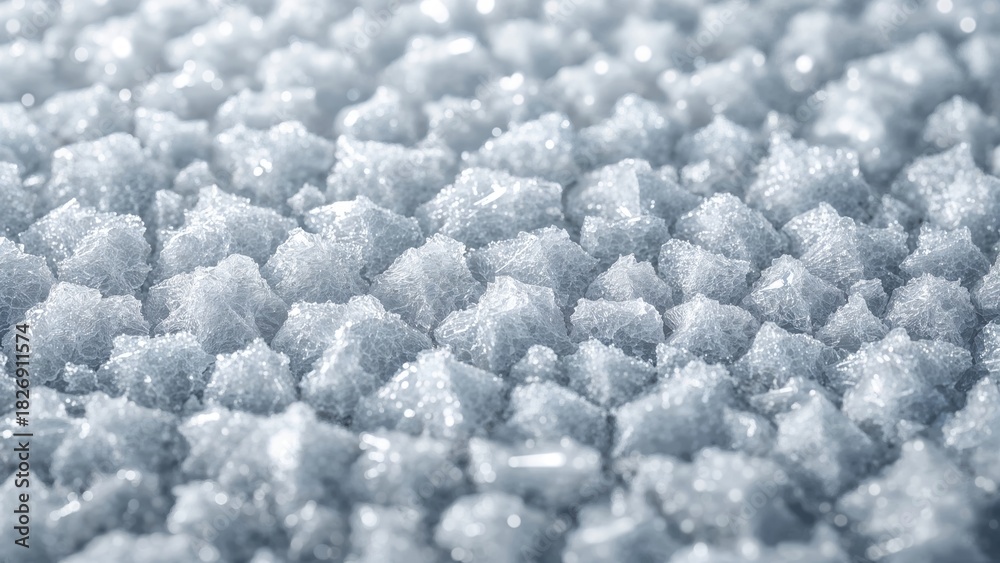 Obraz premium Close-up of crushed ice or snow with a textured surface and sparkling appearance.