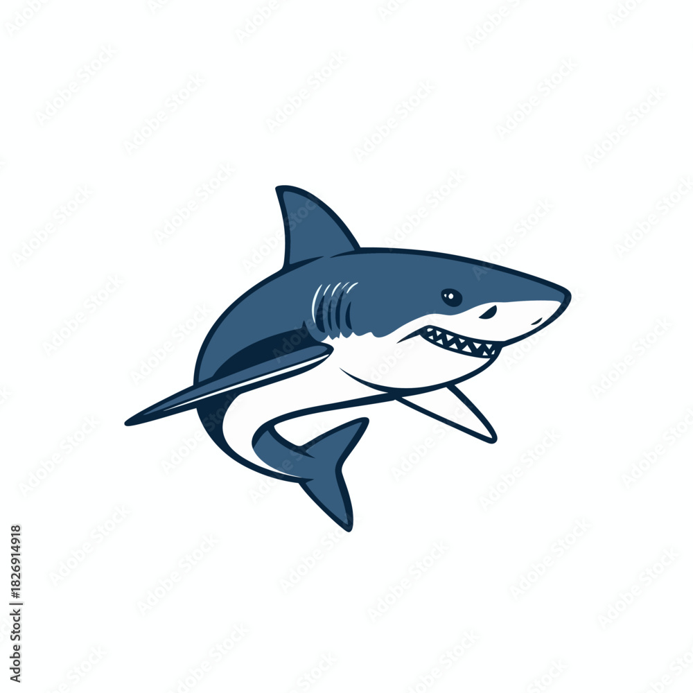 Fototapeta premium Shark Cartoon Design Very Cool