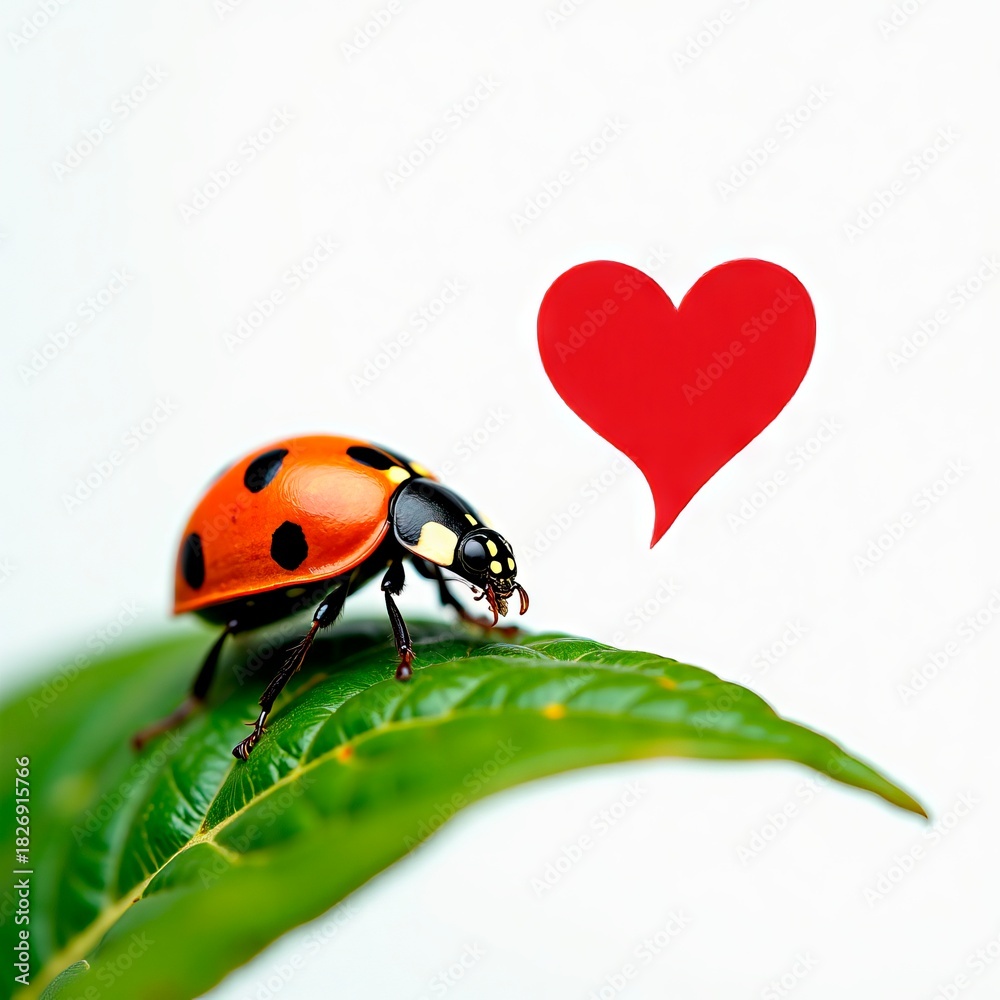Fototapeta premium A ladybug on a heart.