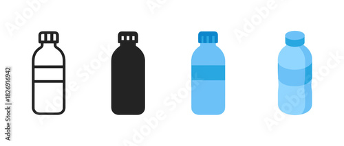 Variety of water bottle designs in different styles and colors