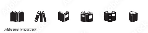 Simple book icon set,  reading  symbols, learning  symbols, education  symbols, knowledge and study symbols, vector illustration EPS 10.