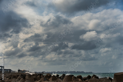 storm clouds over the sea