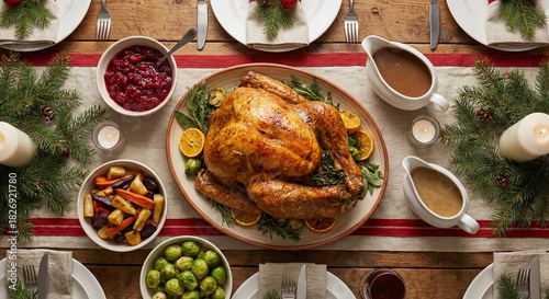 Traditional Christmas Dinner Spread