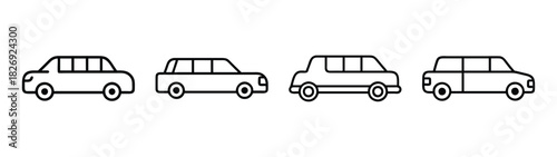 Cartoon car vector illustration set of different car types for kids and children design needs