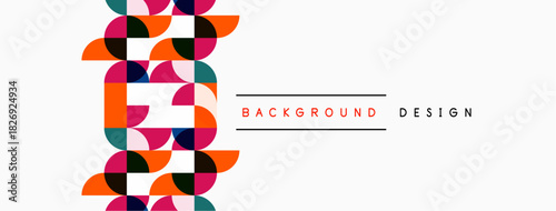 Abstract geometric pattern. Colorful half circles create vertical design. White space provides clean backdrop. Simple, modern aesthetic.