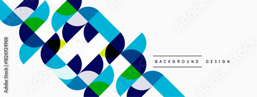 Abstract geometric pattern. Blue, green squares create dynamic visual flow. Minimalist design suitable for backgrounds, presentations.