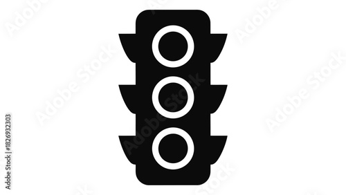 Traffic light icon for roadway control, signal rules, and safe driving regulation symbol. vector illustration