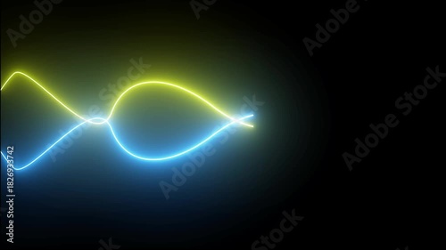 Abstract blue background with glowing neon light illustrating a digital galaxy in space