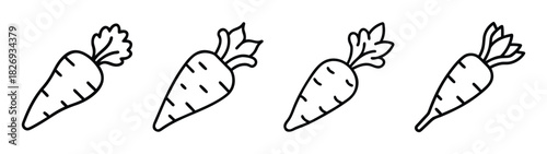 Carrot illustration drawing vegetable garden food healthy orange vegetarian vegan clip art line art doodle carrots