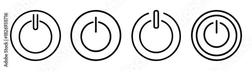 Power button icon set vector illustration on off switch symbol user interface design element