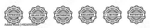 "Classic stamp and seal illustrations suitable for branding, labels, and office visuals."