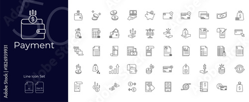 Payment Line Editable Icons set