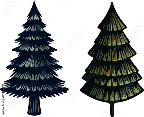 Christmas tree logo icon vector white background. .