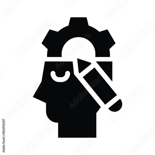 design thinking glyph icon illustration vector graphic.eps