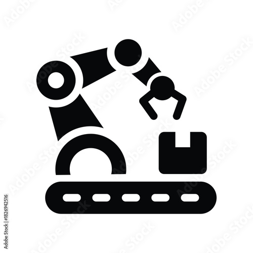 20 robotic arm glyph icon illustration vector graphic.eps