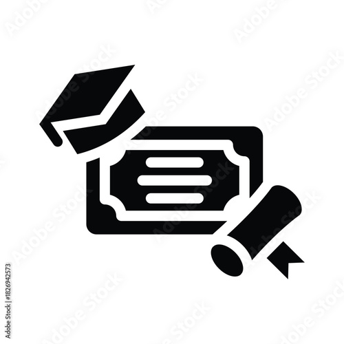  diploma glyph icon illustration vector graphic.eps